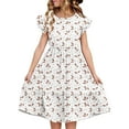 thumbnail image 1 of Robe d'Été pour Femme Wo-Fusoul, Robe Décontractée à Manches à Volants à Double Couche et Col Rond, Tissu Extensible Doux pour le Quotidien, 1 of 8