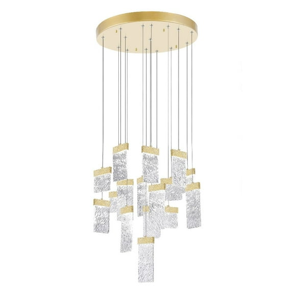 CWI Lighting Carolina 16 Light Contemporary Metal LED Chandelier in Gold Leaf