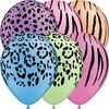 50 Safari Jungle Assorted Neon Colors Balloons 11"