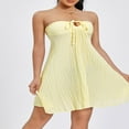 thumbnail image 3 of POINTERTECK Robe d'Été pour Femmes Tendance avec Haut en Tube Bustier et Tie-up, 3 of 9