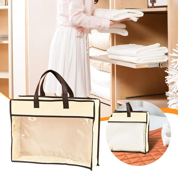 Organizador de almacenamiento portátil, a prueba de polvo y para armario, con asa portátil, protección para las manos y multifuncional para toallas y 65x45x15cm