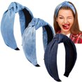thumbnail image 1 of Giegxin 3 Piezas Diadema de Mezclilla Jean Diadema con Nudo para Mujer Diadema elástica Anudada Azul Diademas Accesorios para el Cabello Gorros para Mujer 3 Colores, 1 of 5