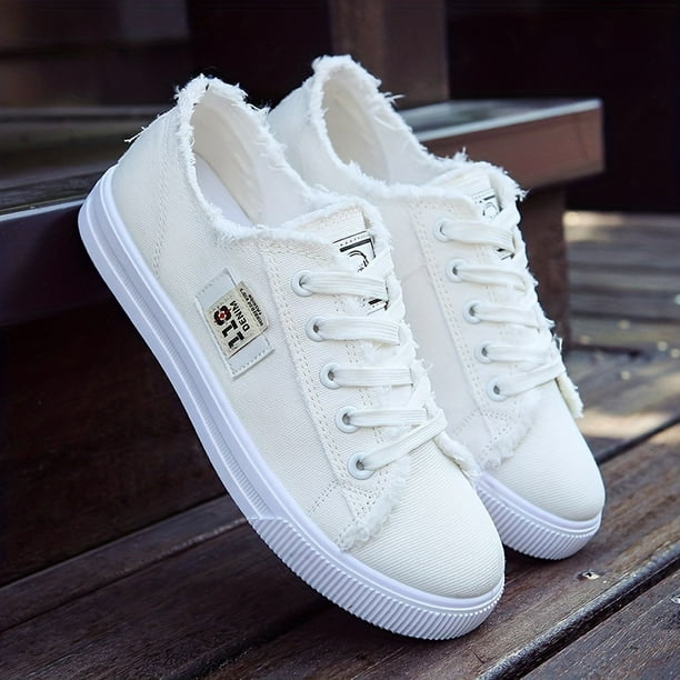 Lace canvas shoes cheap