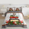 thumbnail image 2 of Homewish Xmas Red Truck 2pcs Bedding Comforter Set for Kids Children,Geometric Plaid Grid Twin Comforter Sets,Merry Christmas Breathable Bedding Set,Retro Vintage Bedroom Decor, 2 of 8