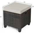thumbnail image 2 of PINDEE 2 Pieces Outdoor Patio Ottoman, All Weather Rattan Wicker Ottoman Seat, Patio Rattan Furniture, Outdoor Footstool Footrest Seat w/Removable Cushions, Mix Brown + Light Brown, 2 of 10