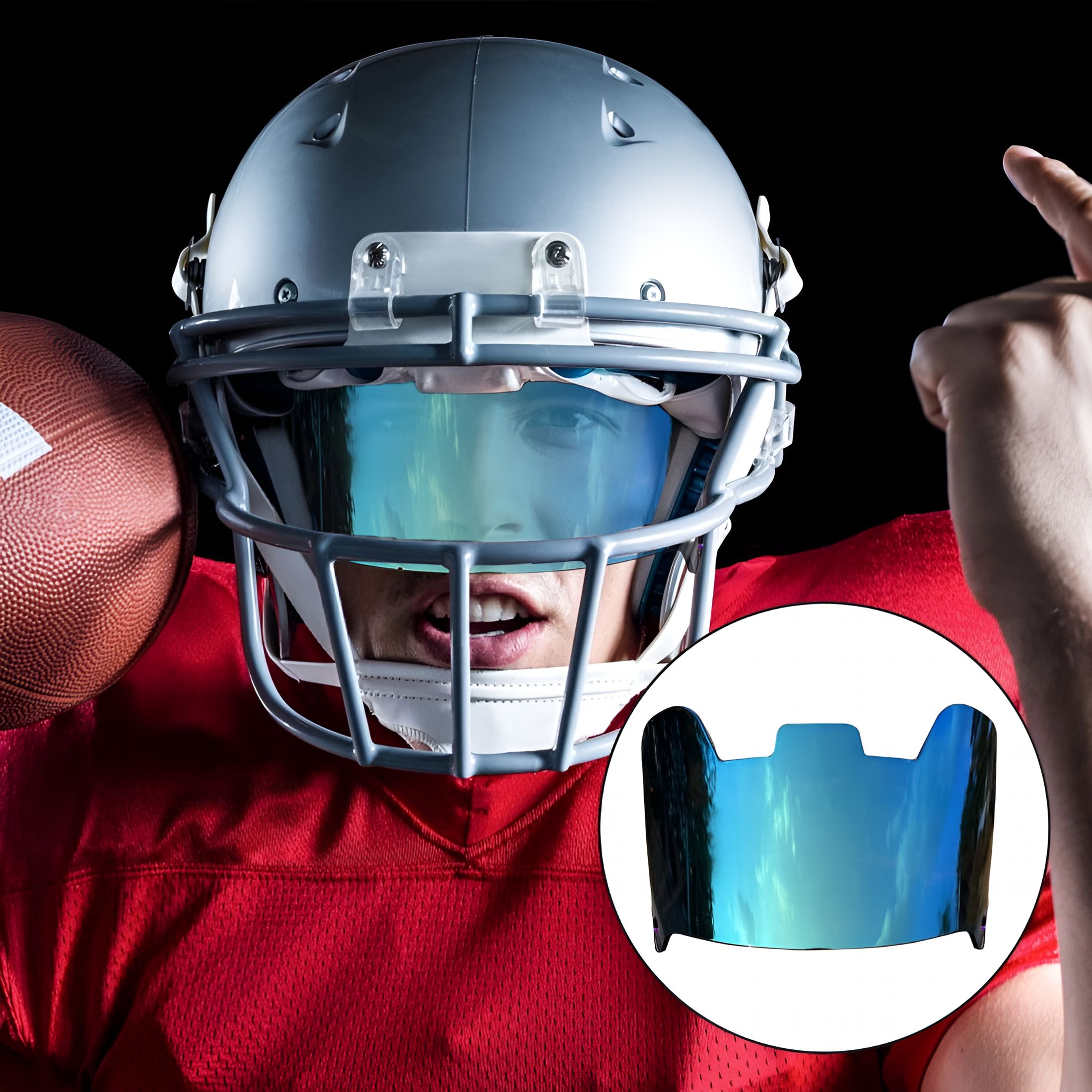GJX Clear Football Visors For Helmets Eye Protection For All Weather Easy Install Clear For Youth Players