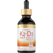 Vitamin K2 MK7 and D3 Liquid Drops | 2 Fl Oz | Vegetarian Supplement | by Carlyle