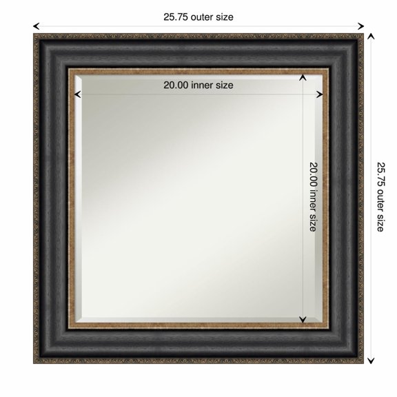 Amanti Art Thomas Black Bronze Framed Wall Mirror - 21.75 x 25.75 in