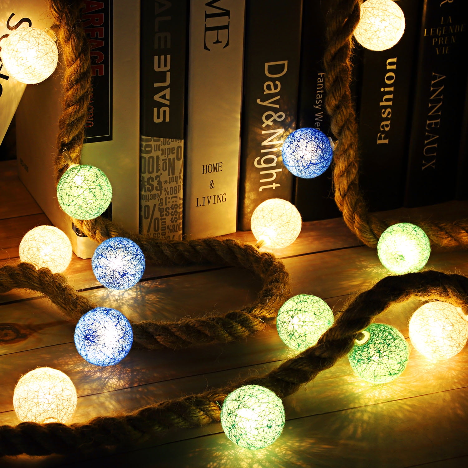 show original title Details about   LED Light Chain Battery JANKA Rattan Ball 30 LED Colorful RGB Remote Control Ball 