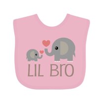 Inktastic Lil Bro Matching Elephant Boys Baby Bib