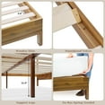 thumbnail image 6 of Ethan Solid Wood King Bed Frame with Diamond Headboard - Rustic & Mid-century Modern - Acacia Wood Platform Bed - Compatible with All Mattresses - No Box Spring Needed - Rustic Dark Brown, 6 of 7
