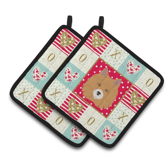 Carolines Treasures CK5196PTHD Elo Dog Love Pair of Pot Holders, 7.5HX7.5W, multicolor
