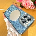 thumbnail image 6 of Magnetic Glitter for iPhone 15 Pro Max [ Compatible with MagSafe ], Luxury Leopard Print Pattern Plating Bling Clear Case,Camera Protection Sparkly Slim Soft Back Cover for Women Girls,Blue, 6 of 12