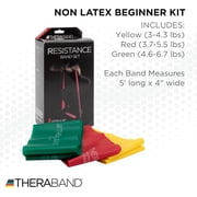 THERABAND Resistance Bands Set, Yellow/Red/Green, Beginner, Non-Latex
