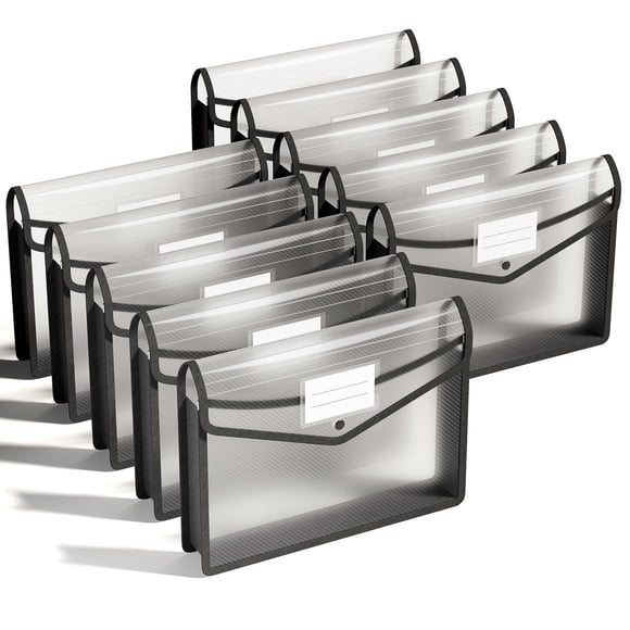 ThinkTex Plastic Expanding File Folder, Transparent envelopes with Snap Closure, Home &Office&School & Hospital No Dividers, Large Capacity, Clean en