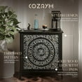 thumbnail image 2 of COZAYH 3-Drawer Flower Motif Dresser Fully Assembled Furniture, Gold & Black, 2 of 7