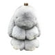 thumbnail image 1 of Llavero de conejito con una exquisita caja. Llavero de conejito de peluche hecho a mano con pompón suave, para amigos, novias y familiares (gris claro)., 1 of 5