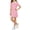 Pink, variant on Striped Polos Dresses Girls Straight Loose Casual School Dress Short Sleeve Shift Preppy Clothes Pink, Size 3 Y