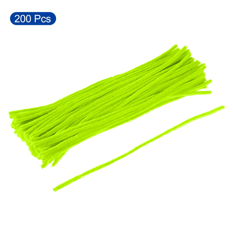Uxcell 30cm/12 inch Pipe Cleaners Chenille Stems for DIY Art Crafts Yellow-Green 200 Pack, Size: Small