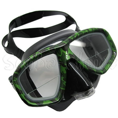 Camouflage Dive Purged Mask FARSIGHTED Prescription RX 1/3 Optical Lenses