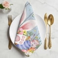 thumbnail image 2 of Easter Cloth Napkins, Spring Eggs Rabbit Ear Flowers Wooden Grain Washable and Reusable Dinner Napkins Set of 8, Table Napkin for Kitchen Party Birthday Wedding Hotel Housewarming 20"x20", 2 of 9