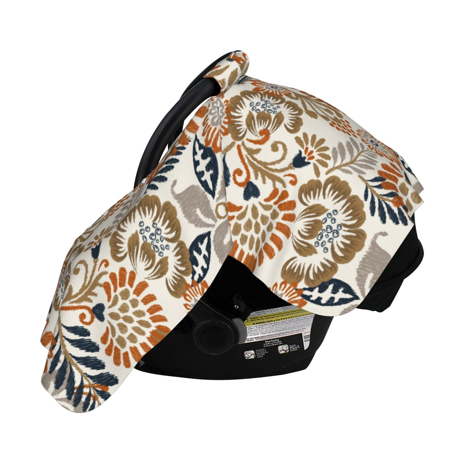Naloa Floral Paisley Baby Car Seat Cover, Breathable Baby Carrier Cover, Multiuse Baby Carrier Cover & Nursing Breastfeeding Cover