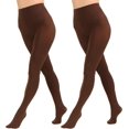 thumbnail image 4 of 2 Pairs Women's Solid Color Tights 80D, Soft Opaque Microfiber Tights, 4 of 5
