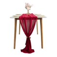 thumbnail image 1 of Banquet Decoration Tables Runner Chiffon Tablecloth Rose Gold Simple Holiday Party Supplies Solid Color Polyester Fabric, 1 of 15