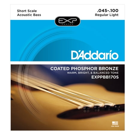 D'Addario EXPPBB170S Phosphor Bronze Coated Acoustic Bass Strings, Short Scale,