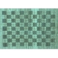 thumbnail image 1 of Ahgly Company Indoor Rectangle Checkered Light Blue Modern Area Rugs, 2' x 5', 1 of 4