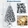 thumbnail image 2 of Pre-Lit Artificial Christmas Tree, Premium Hinged Design,Snow Flocked Full Prelighted Xmas Tree,Foldable Metal Stand, Party Decoration for Xmas Holiday, Green & White, 2 of 7