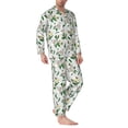 thumbnail image 2 of Fotbe Lilies Flowers Pattern Long Sleeve Pajama Set for Men,Sleepwear Set,2-piece Loungewear Set,Soft PJs Comfy Nightwear with Pockets-Medium, 2 of 7