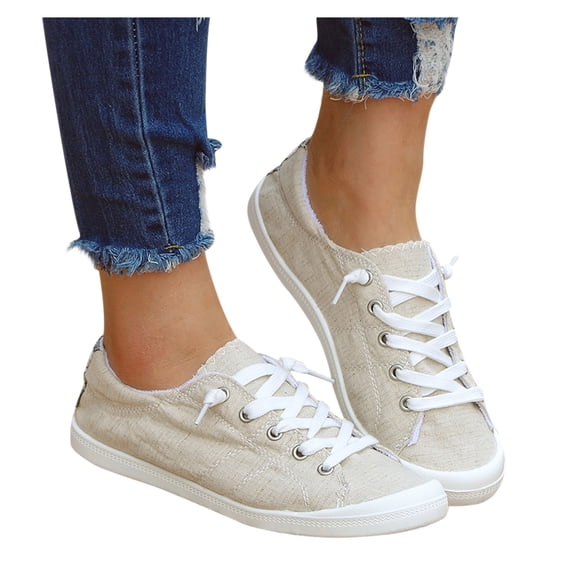 asdoklhq Womens Casual Shoes,Low-cut Canvas Shoes One-foot Lazy Korean Version Student Casual Flat Shoes