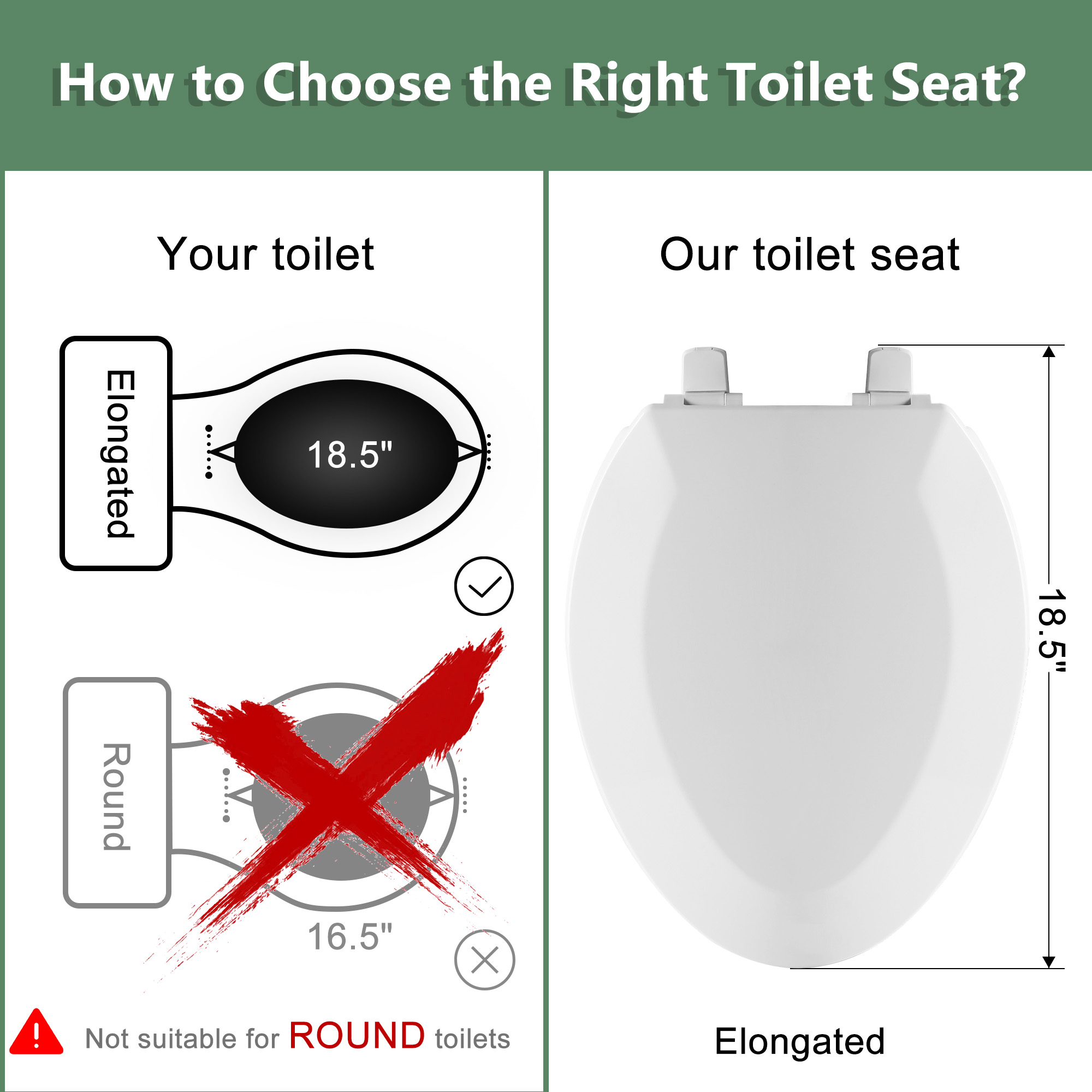 Angol Shiold Elongated Soft-Close Toilet Seat, White photo 3