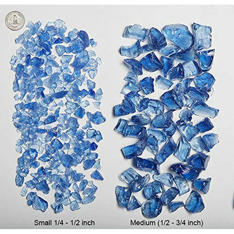 Glacier Aqua Ice Blue Premium Crushed Fire Glass Rock (5-Pound) Large 1/2, 3/4 & 1 Glacier Aqua Ice Blue Premium Crushed Fire Glass Rock (5-Pound) Large 1/2, 3/4 & 1