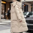 thumbnail image 5 of Mrat Long Lightweight Quilted Jackets Womens Winter Puffer Coats with Hood Thicken Warm Long Sleeve Hooded Parkas Jackets Pockets Mid-Length Down Coat Outerwear Y-7-White XXXL, 5 of 6