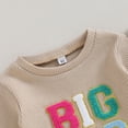 thumbnail image 4 of Okbabeha Toddler Baby Girl Fall Winter Clothes Lil/Big Sis Waffle Knit Sweatshirt Tops and Pants Set Sister Matching Outfits, 4 of 7