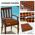 thumbnail image 3 of Outdoor Patio Cushion Covers 4 Pack Orange Black Plaid Patio Chair Cushion Covers with Ties and Zipper Farmhouse Buffalo Check Waterproof Outdoor Seat Cushion Covers for Patio Furniture 22"x20", 3 of 8