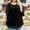 Black, variant on Womens Plus Size Blouses Floral Summer Spring Chiffon 3/4 Sleeve Tunic Tops Dressy Scoop Neck Casual Loose Flowy Shirts Green 5XL