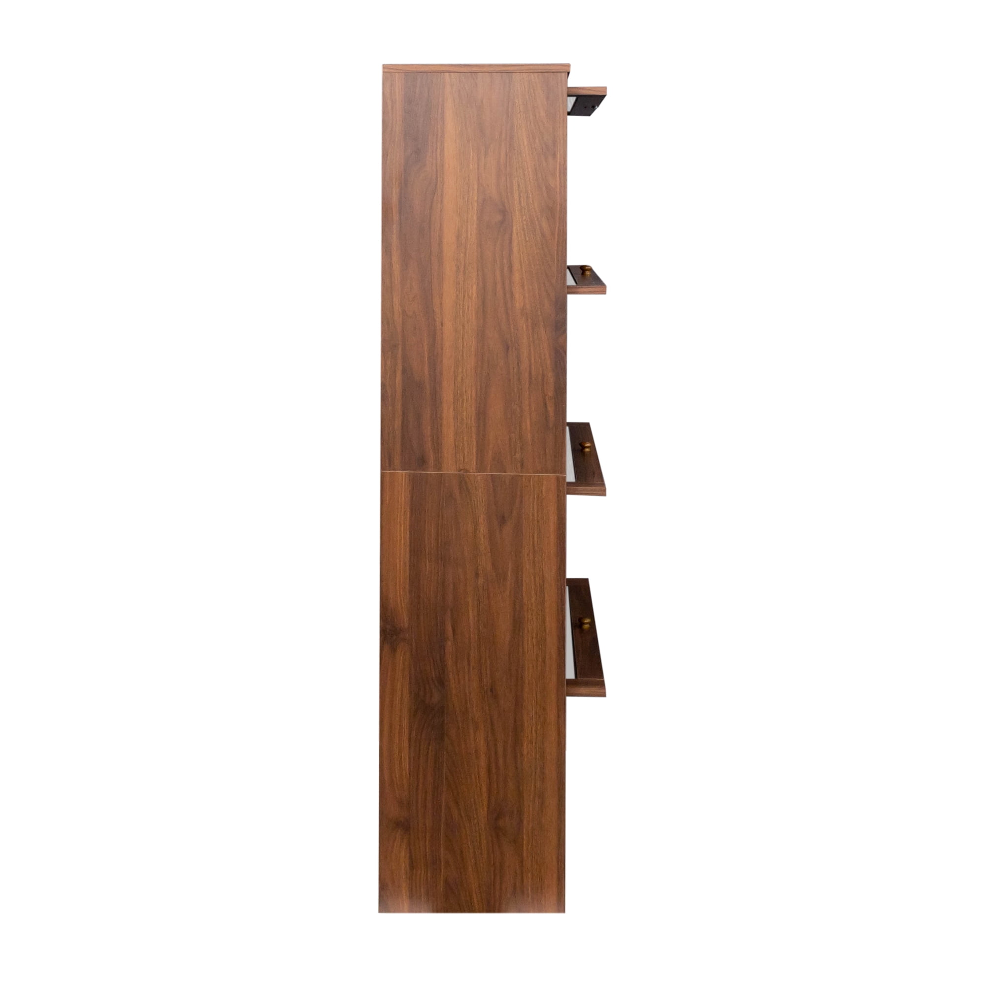 Contemporary Bookcase with Glass Doors Dustproof Storage Cabinet Floor Standing, White