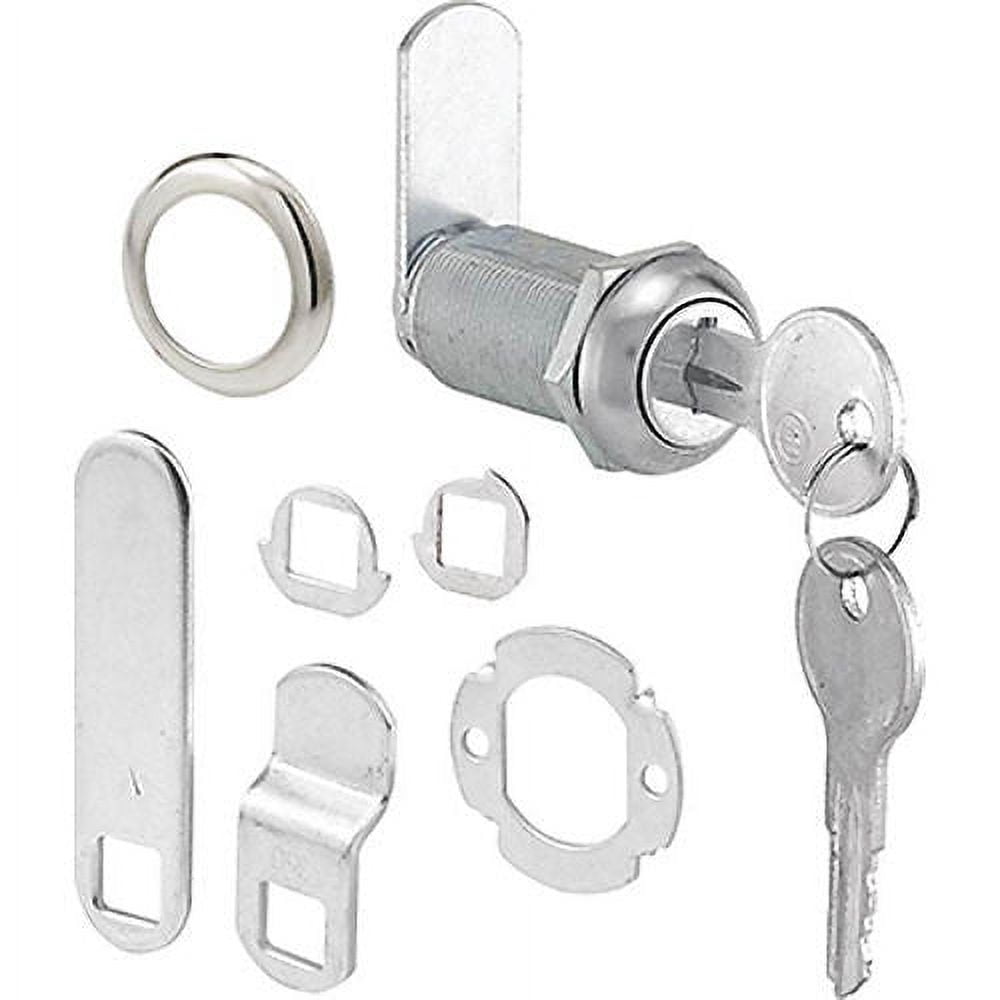 Prime Line CCEP 9950KA 1-3/8" Stainless Steel Keyed Alike Drawer / Cabinet Lock - Quantity of 20