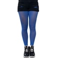 thumbnail image 3 of Blue Opaque Full Footed Tights, Pantyhose for Women, 3 of 4