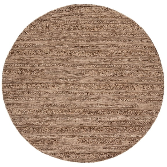 SAFAVIEH Vermont Zavanna Striped Area Rug, Brown/Beige, 6' x 6' Round