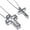 B-Black CZ, variant on Dveatr Matching Cross Couple Crosses Necklace with Diamond Cut CZ Always Be with You Silver Faith Crosses Set Necklace for Mother Family Sisters Friends Relationship