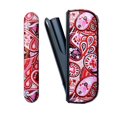 thumbnail image 1 of DEBGFS Side Flower Leather Case Cover Bag Cases Holder Pouch Protective Accessories Compatible With IQOS Compatible With CD/DVD playback package,Red, 1 of 5