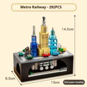 MOC Hand-Crank Town Building Block Train Small Toy Toy Holiday Gift Country Railway (266pcs)