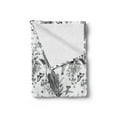 thumbnail image 2 of Black and White Soft Flannel Fleece Blanket, Amaryllises and Begonias Botanical Inspirations with Butterflies and Birds, Cozy Plush for Indoor and Outdoor Use, 50" x 70", Black White, by Ambesonne, 2 of 5
