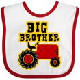 thumbnail image 3 of Inktastic Red Tractor Big Brother Boys Baby Bib, 3 of 4