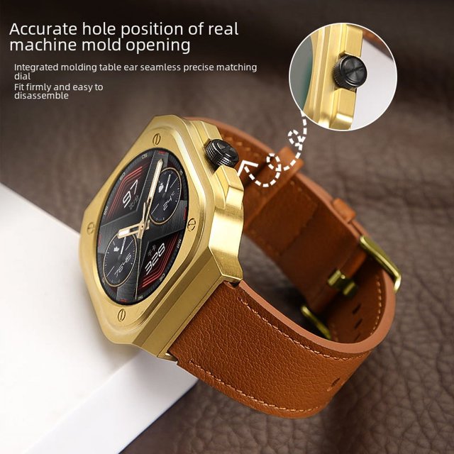 Correa de reloj modificada estilo empresarial de cuero cibernético adecuada para HUAWEI GT
