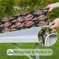 thumbnail image 6 of Pioneer Flower Floral Print Pattern Square Fitted Tablecloth with Elastic Edge,Square Table Cover,Washable Elastic Table Cover for Home Kitchen Party Decor 34"x34", 6 of 6